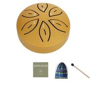 Tamburo per lingua in acciaio al carbonio, 7,6 cm, 6 note, per esterni e giardino, tamburo per meditazione per adulti e bambini, con mazzuole, libro delle canzoni, borsa per il trasporto, per