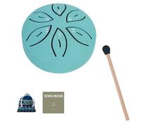 Tamburo per lingua in acciaio al carbonio, 7,6 cm, 6 note, per esterni e giardino, tamburo per meditazione per adulti e bambini, con mazzuole, libro delle canzoni, borsa per il trasporto, per
