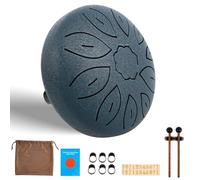Tamburo per lingua in acciaio C dur da 6 pollici, 11 toni, per giardino con tutorial Rain Drum Outdoor con tamburi Chakra, tamburo essenziale in acciaio tongue tamburo a mano per meditazione yoga (blu