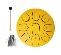 Tamburo per lingua in acciaio da 10,2 cm, 9 note, per esterni, giardino, mini tamburo in acciaio con bacchetta e borsa, piccolo strumento handpan, per educazione musicale, concerti, yoga principianti