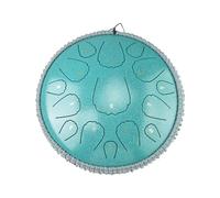 Tamburo per lingua in acciaio da 33 cm, 15 note, strumento a percussione con chiave a D, portatile, con martelletti per meditazione, yoga, principianti, maggiori, familiari, amici, tamburo, blu, 33 cm