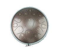 Tamburo per lingua in acciaio da 33 cm, 15 note, strumento a percussione con chiave a D, portatile, con battenti, per meditazione, yoga, principianti, maggiori, familiari, amici, tamburo, marrone, 33