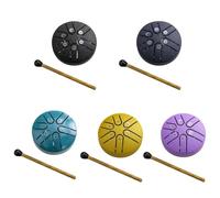 Tamburo per lingua in acciaio, impermeabile, per esterni, 7,6 cm, mini handpan, strumento per la pioggia per esterni, strumento di guarigione del suono per meditazione, yoga e educazione musicale