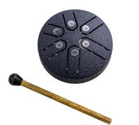 Tamburo per lingua in acciaio, impermeabile, per esterni, mini handpan da 7,6 cm e 6 note, strumento per la pioggia per esterni, strumento di guarigione del suono per meditazione, yoga e educazione