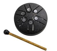 Tamburo per lingua in acciaio, impermeabile, per esterni, mini handpan da 7,6 cm e 6 note, strumento per la pioggia per esterni, strumento di guarigione del suono per meditazione, yoga e educazione