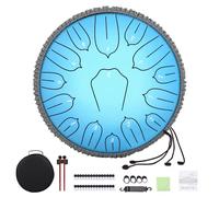 Tamburo per lingua in acciaio per adulti: strumenti musicali a mano Set di 15 note da 30,5 cm, con borsa e libro musicale, strumenti musicali a percussione per la guarigione e lo yoga (blu)