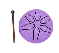 tamburo per lingua in acciaio, tamburo per lingua in acciaio tascabile, strumento musicale da 3 pollici con bastone - Evita le emozioni impulsive Steel Tongue Drum 6 note per