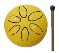 Tamburo per lingua in acciaio, tamburo tascabile a 6 toni da 3 pollici Mini tamburo per lingua in acciaio, ideale per la meditazione yoga, il campeggio, l'illuminazione musicale,Gold