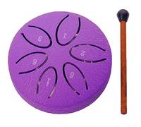 Tamburo per lingua in acciaio, tamburo tascabile a 6 toni da 3 pollici Mini tamburo per lingua in acciaio, ideale per la meditazione yoga, il campeggio, l'illuminazione musicale, Purple