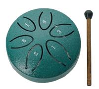 Tamburo per lingua in acciaio, tamburo tascabile a 6 toni da 3 pollici Mini tamburo per lingua in acciaio, ideale per la meditazione yoga, il campeggio, l'illuminazione musicale, Star Green