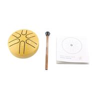 Tamburo Per Lingua Senza Preoccupazioni, Tamburo Handpan Buddha Stones Mini Strumento a Percussione a 6 Note con Adesivi Per Bacchette in Acciaio al Carbonio Per La Meditazione(Oro)
