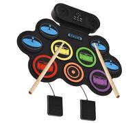 Tamburo pieghevole in silicone alimentato tramite USB, set elettronico per interni ed esterni, include pad portatile per selezione del suono