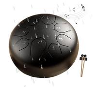 Tamburo Pioggia per Giardino Esterno, Tamburo Pioggia 6 Pollici 8 Note, Acciaio Alleato è Solido Durevole, Tamburo Pioggia per Strumento da Giardino, Decorazione da Giardino Estetica (nero)