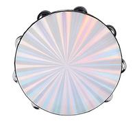 Tamburo portatile da 10 pollici con jingles a doppia, tamburello riflettente in ABS, strumento a percussione in acciaio inossidabile per bambini e adulti, effetto lucido colorato