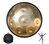 Tamburo professionale in acciaio Handpan per adulti, strumento a percussione per batteria da 22 pollici 10 note in re minore per impieghi gravosi con borsa da viaggio morbida e supporto per batteria