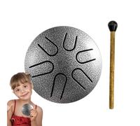 Tamburo ritmico - Percussione in acciaio per bambini, 6 note Hand Pan | Tamburo in acciaio antipioggia da 7,6 cm per principianti, sviluppo sensoriale, vibrante tamburo ritmico per musica precoce per