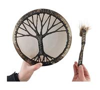 Tamburo sciamanico a mano Tamburo sciamanico fatto Tamburo creativo dello sciamano, tamburello dell'albero della vita, tamburo etereo, ornamento creativo del tamburo, tamburo a lingua, tamburi a corni