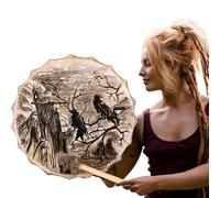 Tamburo Sciamanico - Cornice Illustrata Del Vecchio, Strumento Ritmo Spirituale Siberiano, Percussioni Cerimoniali In Legno Fatto A Mano | Decorazione Del Suono Sacro Per Natale, Festival Di Pri