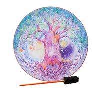 Tamburo sciamanico da 10 pollici, grande albero 'amore, tamburo sciamanico fatto a mano, simbolo della musica siberiana, guarigione del suono, riflessione del tamburo e meditazione per adulti