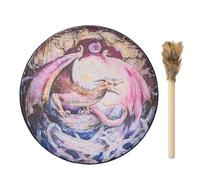 Tamburo sciamanico da 9,8 pollici, per adulti, per meditazione sciamanica, per guaritore del suono, piccoli strumenti da bagno per musica spirituale