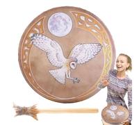 Tamburo sciamanico fatto a mano, tamburi sciamanici - Tamburi sciamani in legno con bacchetta - strumento di guarigione del suono sciamano, tamburo a mano di design decorativo, tamburo a tamburo