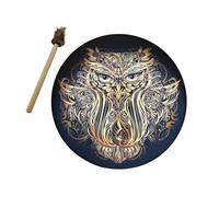 Tamburo sciamanico gufo - Tamburo sciamanico con cornice fatto a mano da 25 * 25 cm | Strumento di guarigione del suono della vita, musica spirituale, la voce di Dio presente per gli amanti della mus