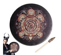 Tamburo sciamanico, tamburo e bastone - Tamburo ergonomico multiuso - Strumento musicale siberiano riutilizzabile, tamburo misterioso per la meditazione, lo yoga