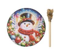 Tamburo sciamanico - Tamburo sciamanico natalizio in legno con bacchetta, strumento di guarigione del suono, decorazioni per la casa, strumento spirituale per meditazione