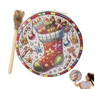Tamburo sciamanico, tamburo sciamano - Tamburo di guarigione del suono natalizio | Strumento sciamanico per musica spirituale, meditazione di riflessione, decorazione della casa