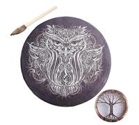 Tamburo sciamanico | Tamburo strumentale sciamanico alchimico lunare | Tamburo a mano sciamanico cerimoniale con bacchetta | Tamburo sciamanico a mano per musica spirituale, riflessione e meditazione