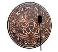 Tamburo sciamano con bacchetta - Tamburo celtico sacro | Simbolo della musica spirituale del tamburo siberiano, strumento di guarigione del suono per musica spirituale, bilanciamento dei chakra