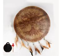 Tamburo Sciamano, Pelle di Bufalo Nativi Americani, 1 Tamburo Telaio Fatto a Mano per Cerimonie e Musica Spirituale