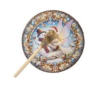Tamburo sciamano per adulti - Tamburo in legno da 25,4 cm, strumento a percussione natalizio | Tamburo rituale di guarigione sciamana, accessorio per meditazione, strumento musicale spirituale