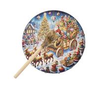 Tamburo sciamano per adulti - Tamburo in legno da 25,4 cm, strumento a percussione natalizio | Tamburo rituale di guarigione sciamana, accessorio per meditazione, strumento musicale spirituale