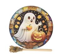 Tamburo sciamano per Halloween, tamburo per sciamano, 10 pollici, tamburo spirituale, tamburo per sciamani, sciamani, tamburo per meditazione, sciamano, spirito di zucca, Halloween