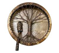 Tamburo sciamano, professionale, 24 x 24 x 8 cm, strumento a percussione per principianti, strumento sonoro in legno, decorazione culturale per la casa per adolescenti, bambini, musicisti, pratica