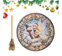 Tamburo strumentale per sciamano, tamburo di Natale - strumento a percussione fatto a mano, a tema natalizio per figli, fidanzate, amici