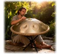 Tamburo Strumento A Percussione Handpan Armonico Drum 9/10/12 Note 432Hz 56cm Hand Pan In Acciaio Con Borsa Da Viaggio E Mazze Per Meditazione Yoga Zen Principiante(Gray,12)