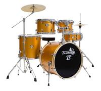 Tamburo T5R22YWSK, Batteria Acustica Completa, 5 Pezzi con Cassa 22x16 cm, Giallo Sparkle, Hardware e Piatti Inclusi