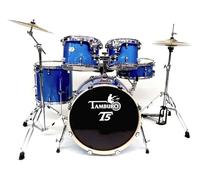 Tamburo T5S22BLSK, Batteria Acustica 5 Pezzi, Blue Sparkle, con Grancassa 56cm, Piatti e Hardware