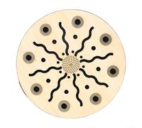 Tamburo terapeutico oceanico, 20,3 cm, strumento a percussione etnico, legno naturale