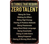 TAMDDBPJD 10 Things That Require Zero Talent Rustic Distressed Tin Sign for Home Kitchen Garage Man Cave 8 X 12 in