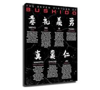 TAMDDBPJD Bushido Principles Guide Poster Wall-Art for Training Center Office(Framed,12x18inch(30x45cm))
