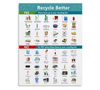 TAMDDBPJD Canvas Wall-Art for Home Single Stream Recycling Guide and Waste Sorting Chart(Unframed,08x12inch(20x30cm))