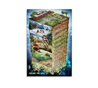 TAMDDBPJD Earth History Science - Geologic Time Scale with Animal Evolution Timeline, Educational Wall-Art for Biology Enthusiasts & Teachers(Unframed,16x24inch(40x60cm))
