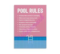 TAMDDBPJD Educational Swimming Pool Poster for Canvas Wall-Art Print Room Decor Summer Rules(Unframed,08x12inch(20x30cm))