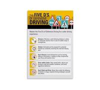 TAMDDBPJD Essential Driving Tips - Defensive Driving Guide for Vehicle Maintenance and Road Wall-Art(Unframed,16x24inch(40x60cm))