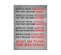 TAMDDBPJD Home Office Study Decor Canvas Wall-Art Mindset Motivational Quotes Inspirational Poster Ready to Hang(Framed,08x12inch(20x30cm))
