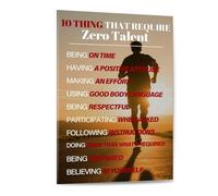 TAMDDBPJD Inspirational Office Wall-Art - 10 Things That Require Zero Talent Motivational with Quotes for Corporate Office, Bedroom and Study Room(Unframed,08x12inch(20x30cm))