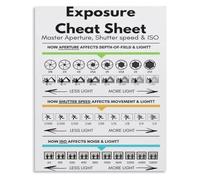 TAMDDBPJD Minimalist Exposure Guide Poster for Photography Reference and Contemporary Home Wall Decor(Unframed,12x18inch(30x45cm))